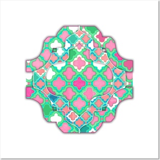 Girly Moroccan Lattice Pattern Posters and Art